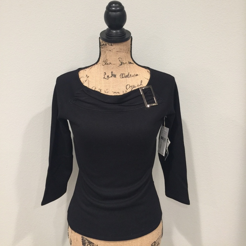 NWT Black Bison Jeans Sweater with Buckle …